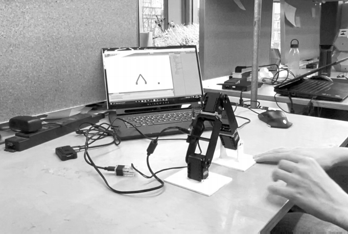 Physical prototype at the start of a movement test