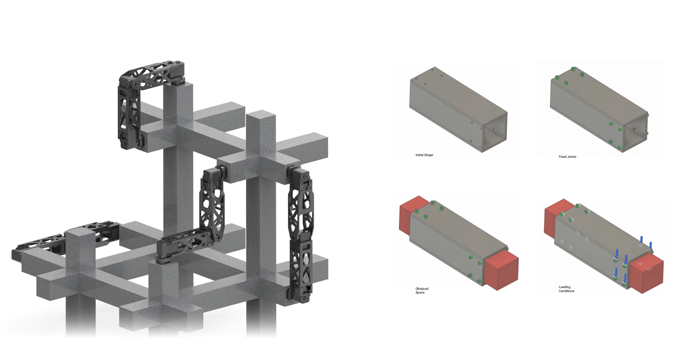Fusion 360 loading setup for a lightweight robotic body structure